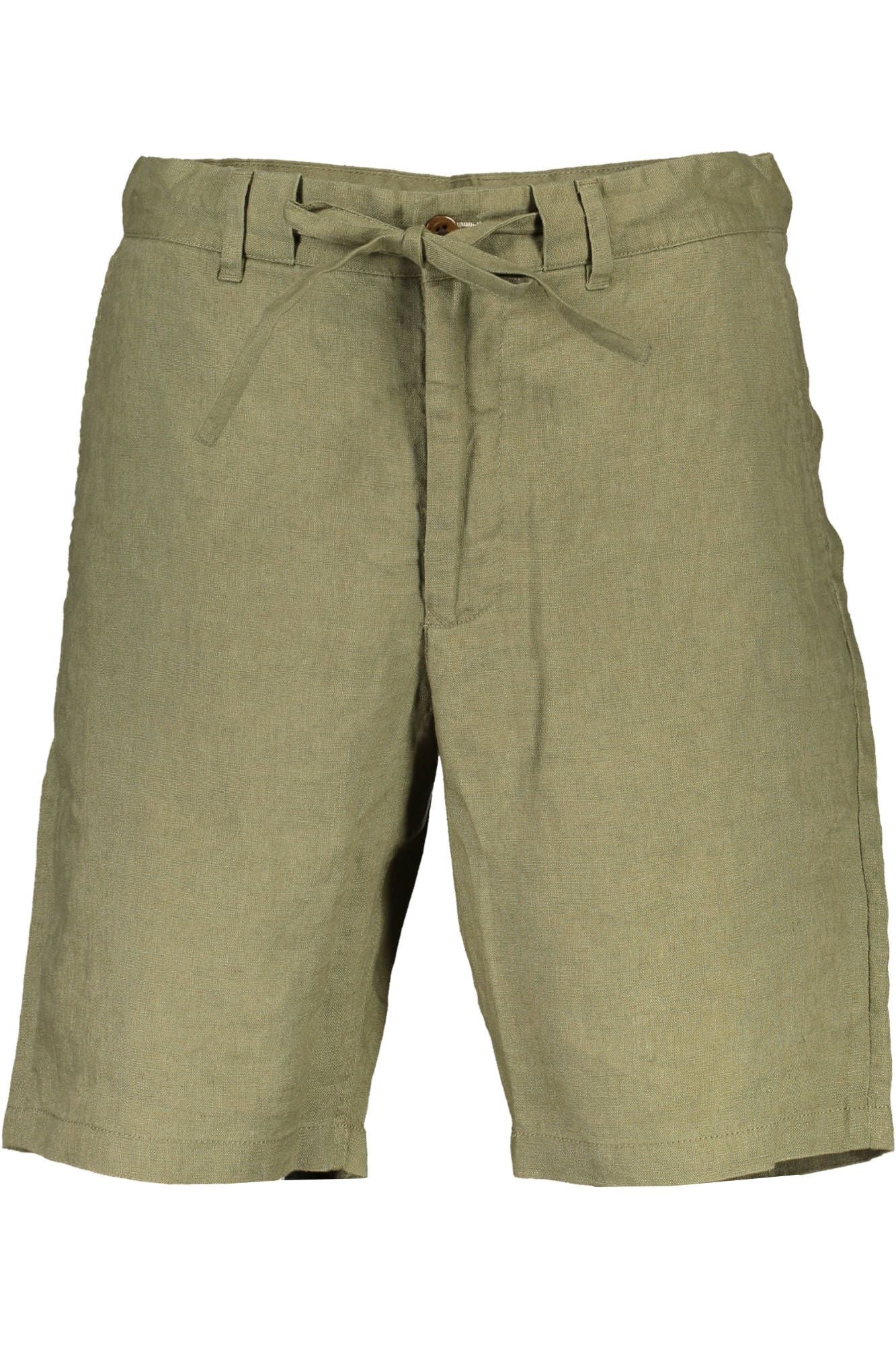 Green Linen Men Bermuda Shorts