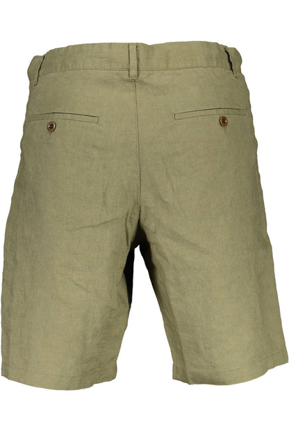 Green Linen Men Bermuda Shorts