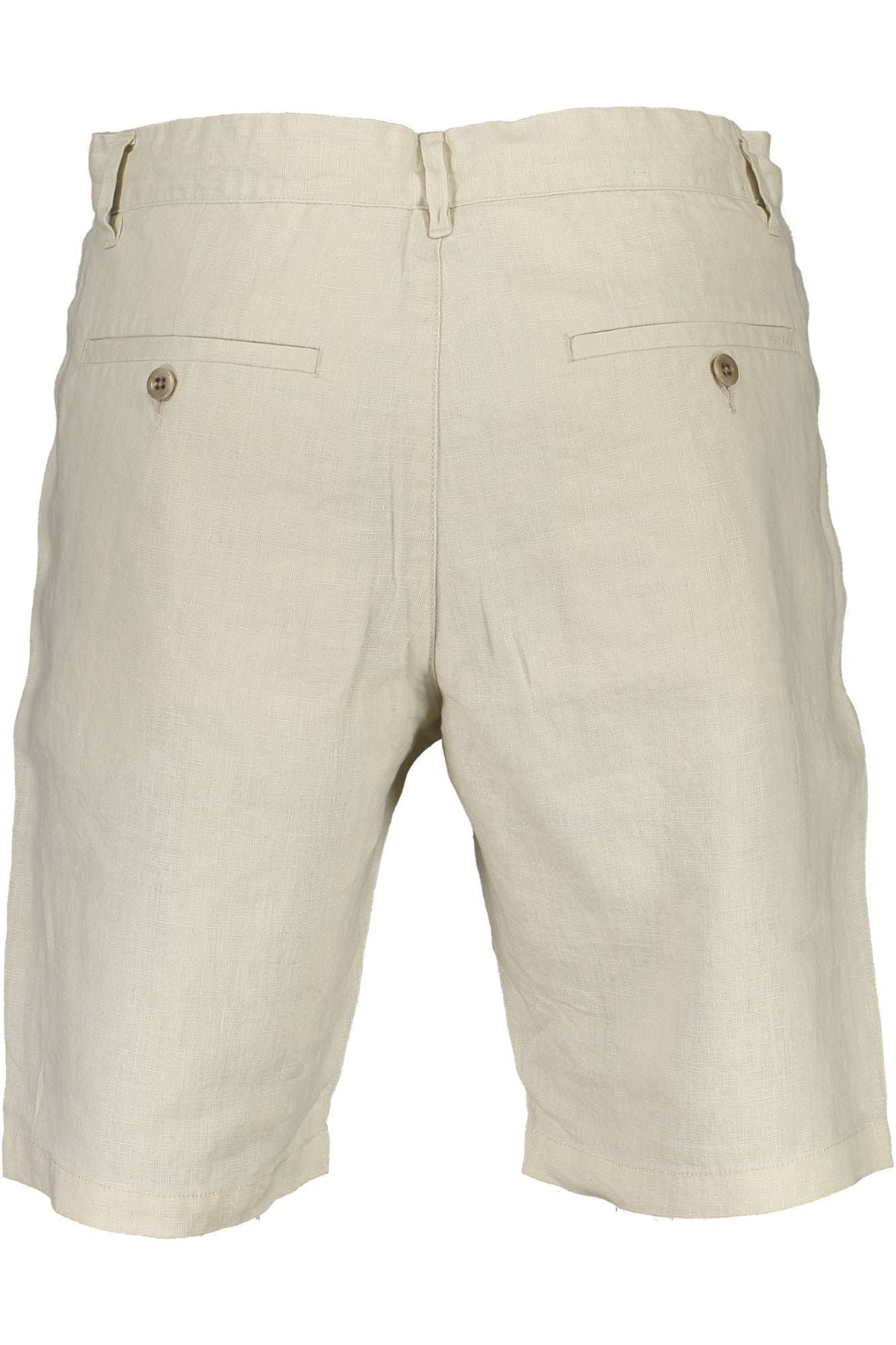 Beige Linen Men Bermuda