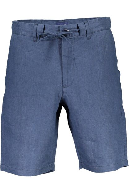 Blue Linen Men Bermuda Shorts