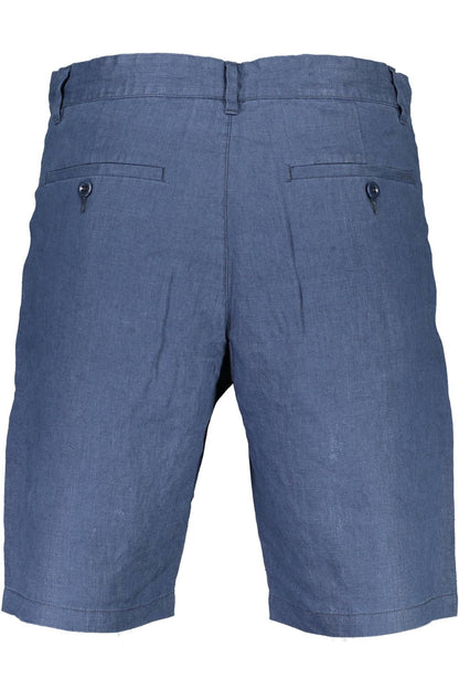 Blue Linen Men Bermuda Shorts