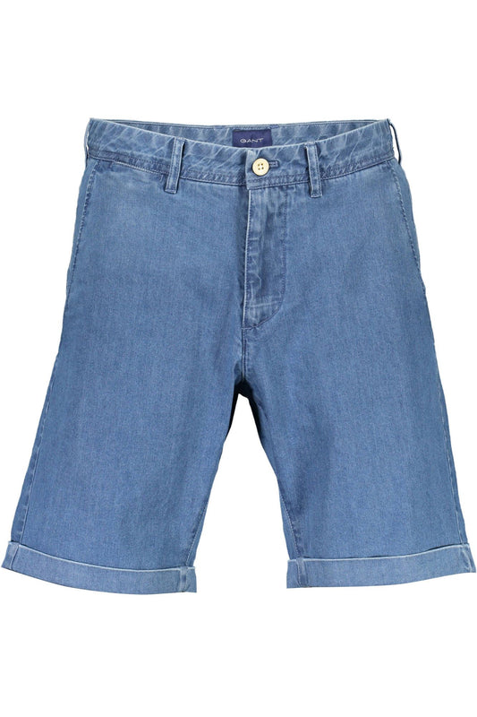 Light Blue Cotton Men Bermuda Shorts