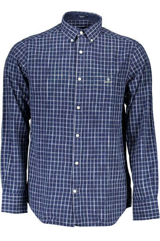 Blue Cotton Men Shirt