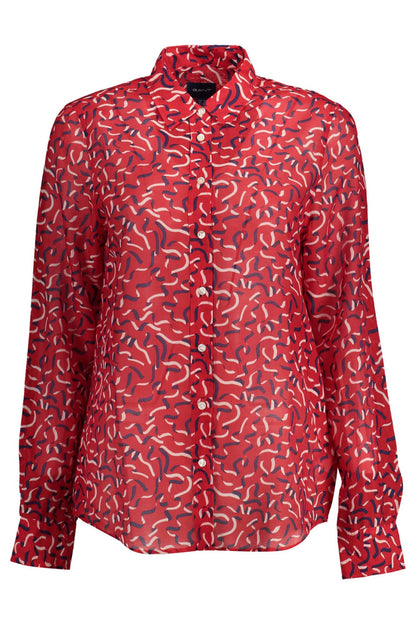 Red Cotton Women Shirt