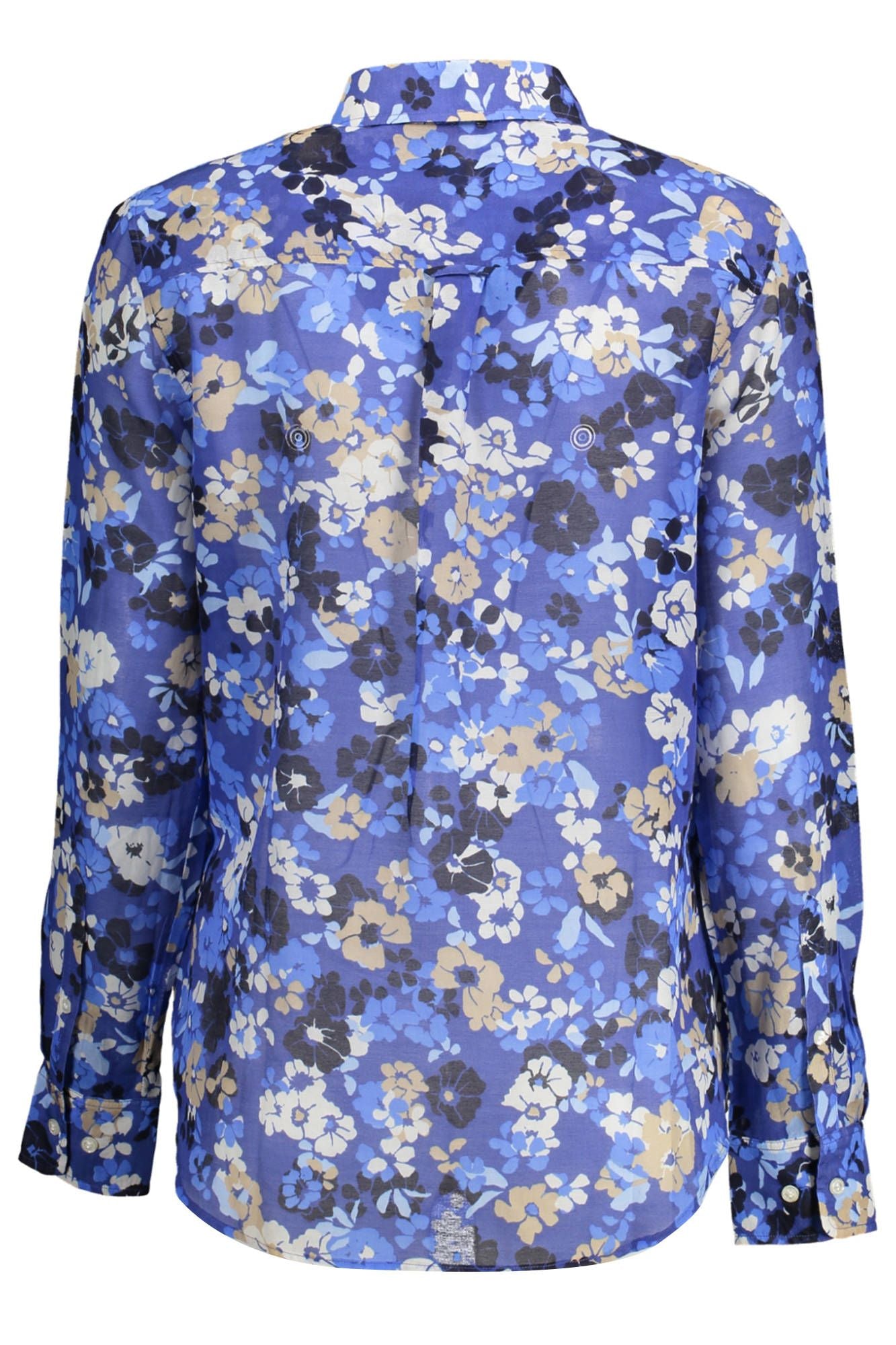 Blue Cotton Women Shirt