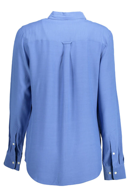 Blue Viscose Women Shirt