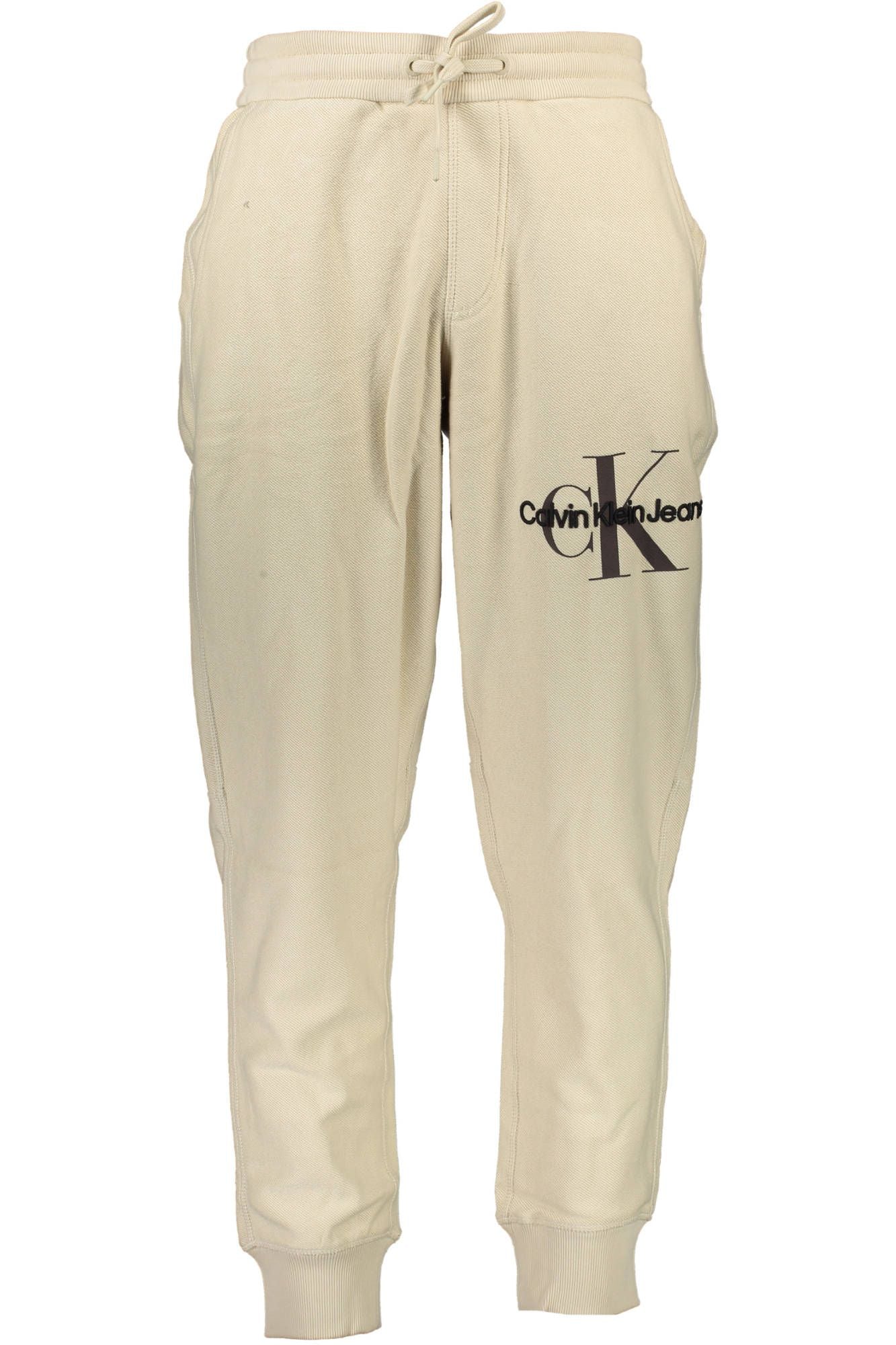 Beige Cotton Men Pants