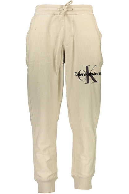 Beige Cotton Men Pants