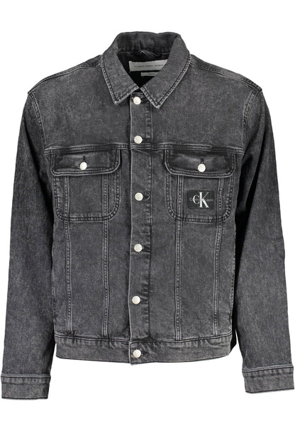 Black Cotton Men's Denim Jacket