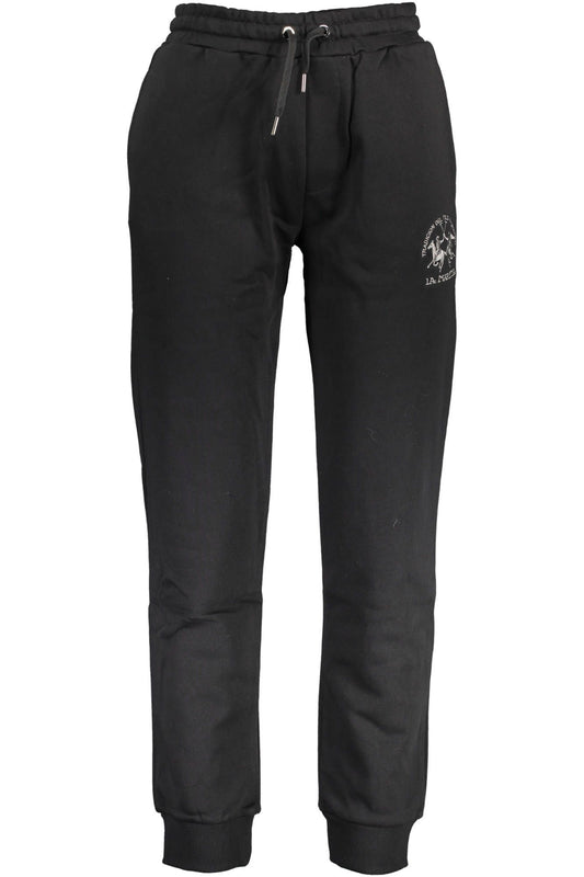 Black Cotton Men Sports Pants