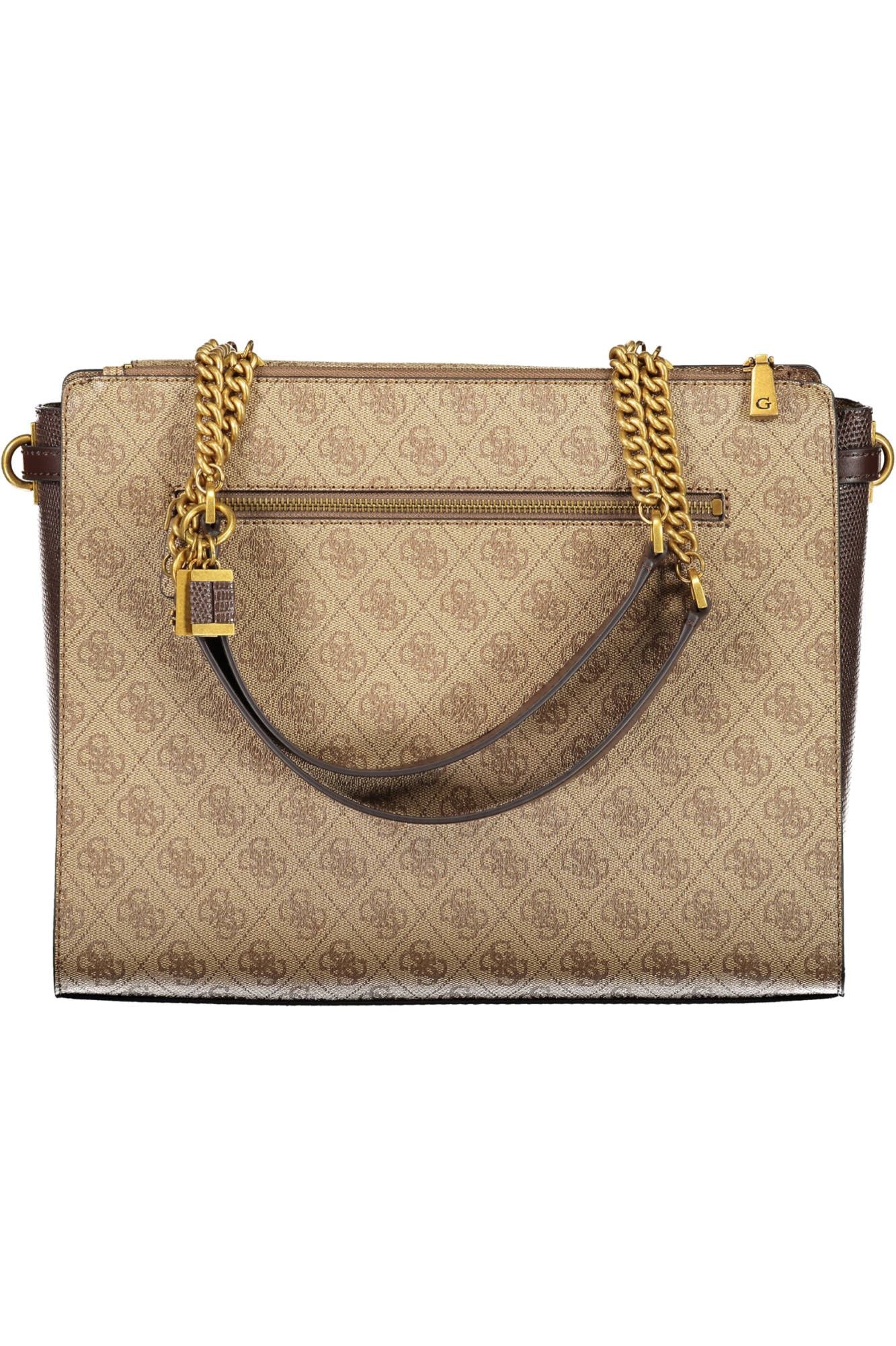 Beige Polyethylene Women Handbag