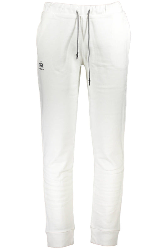 White Cotton Men Sports Pants