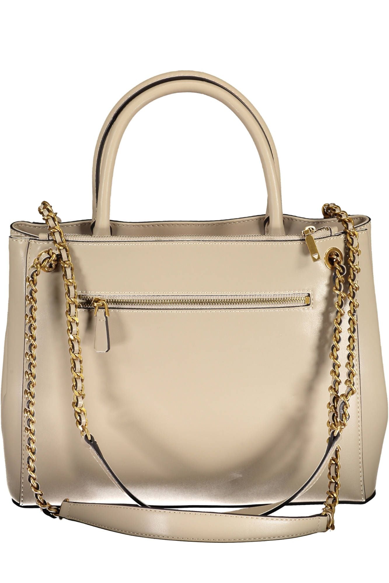 Beige Polyethylene Women Handbag