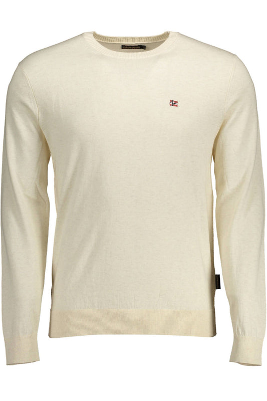 Beige Cotton Men Sweater