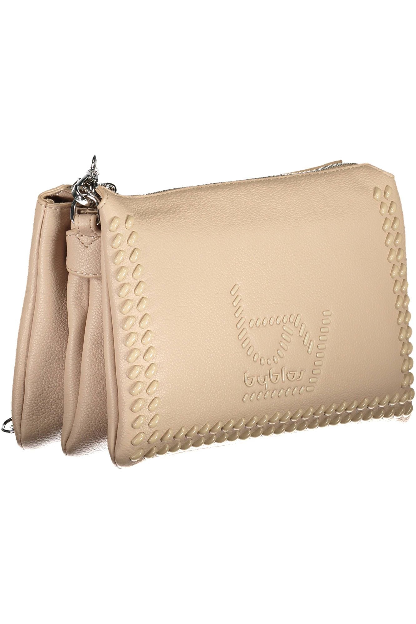 Beige Polyethylene Women Handbag