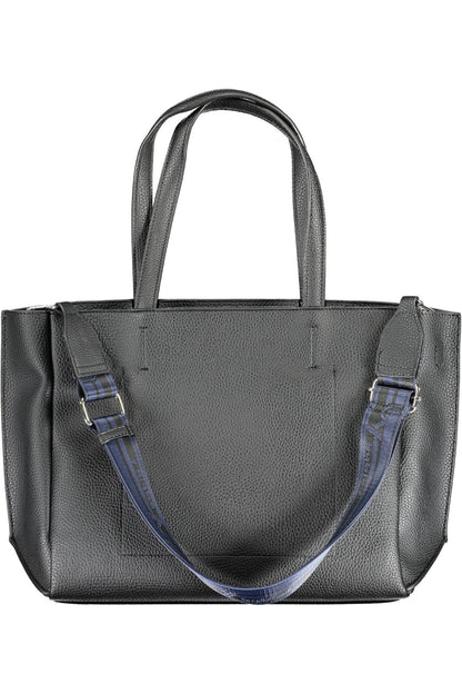 Black Polyethylene Women Handbag