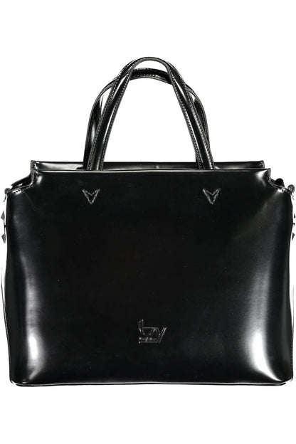 Black Polyethylene Women Handbag