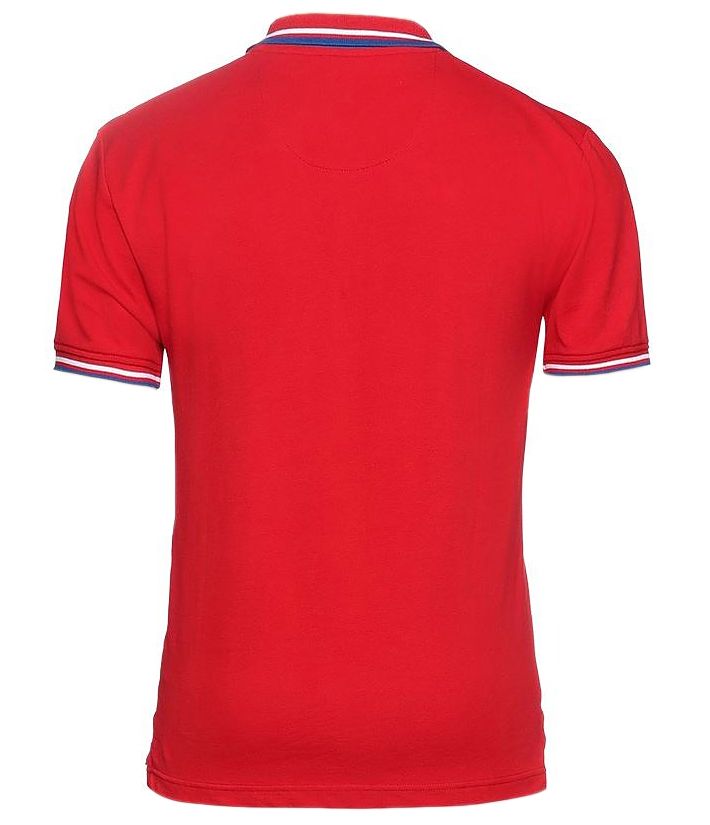 "Red Cotton Men Polo Shirt"