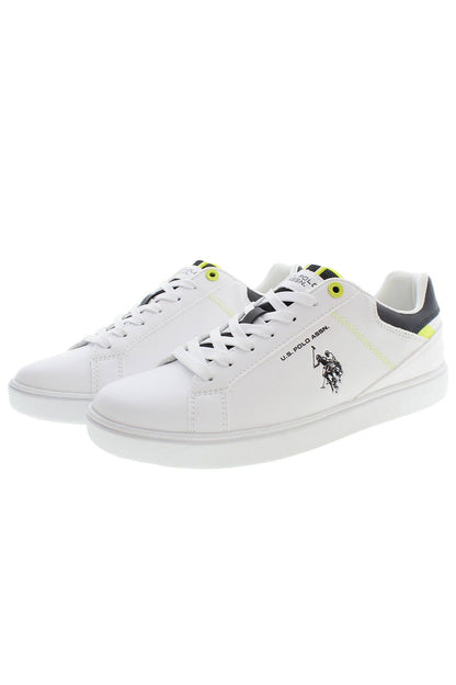 White Polyester Men Sneaker