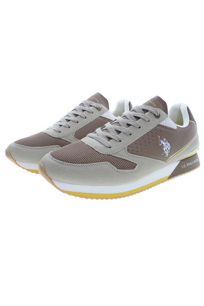 Beige Polyester Men Sneaker