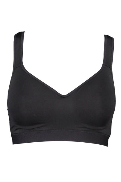 Black Polyester Women Sports Bra