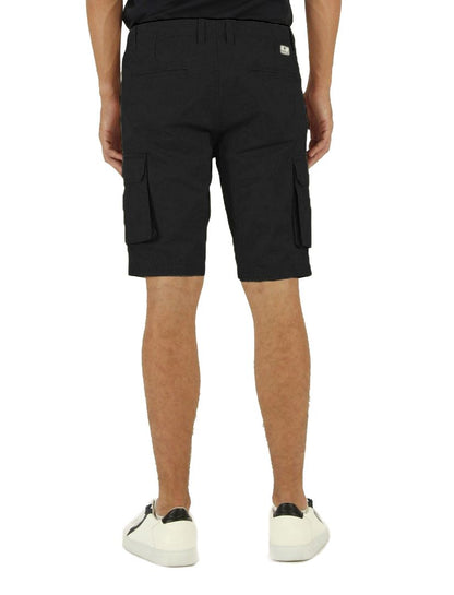 Black Cotton Men's Bermuda Shorts