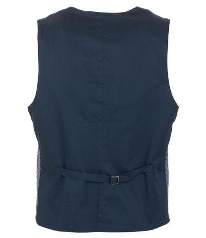 Blue Cotton Men Vest