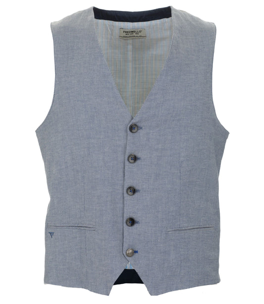 Chic Cotton Denim Vest with Button Closure