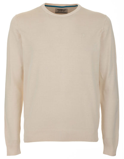 Beige Cotton Men Sweater