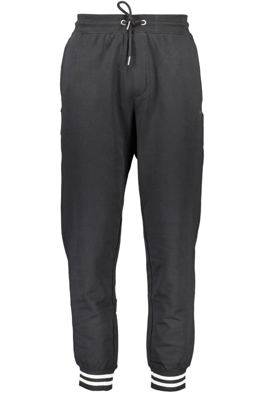 Black Cotton Men Sports Trouser