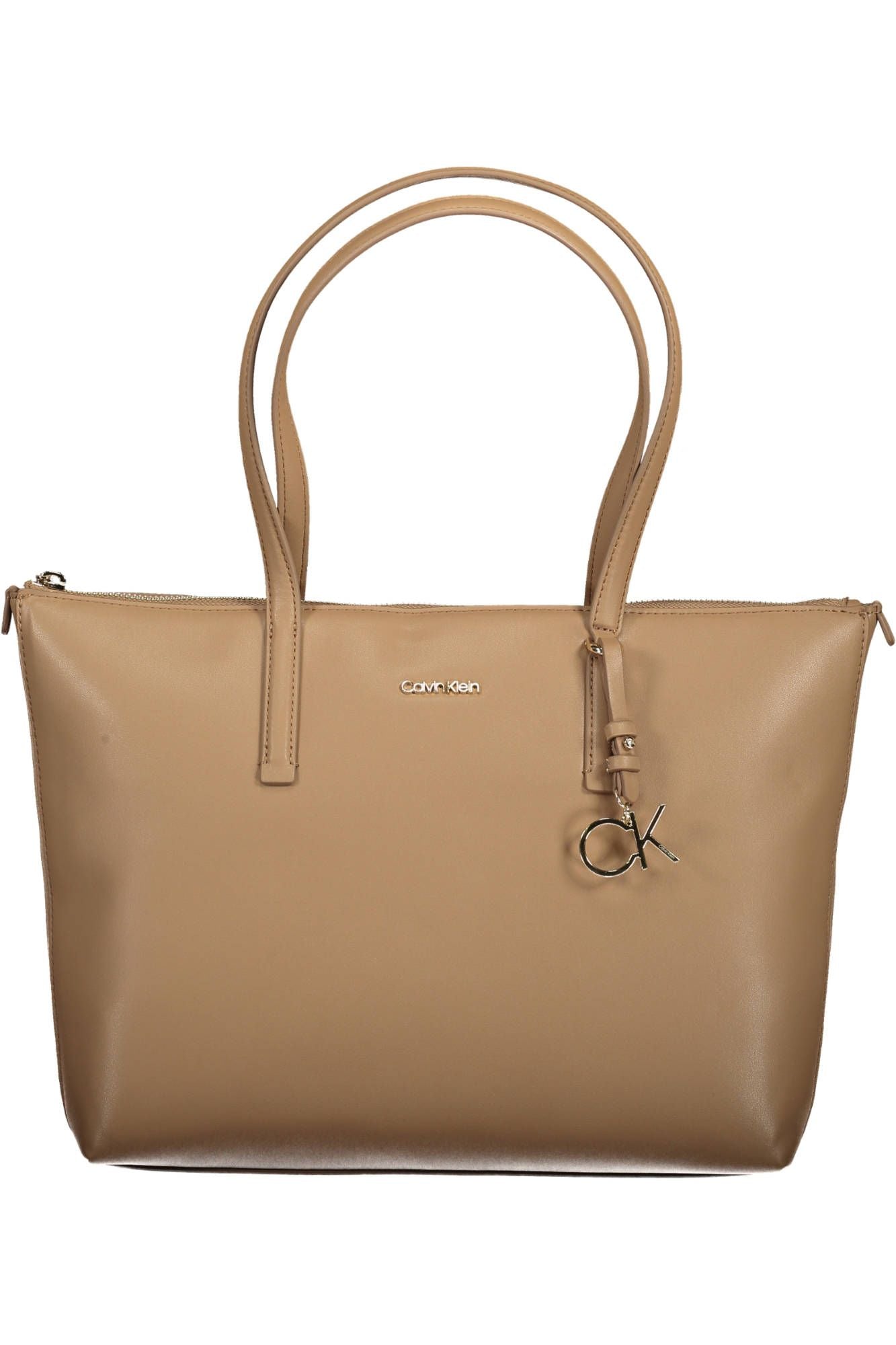 Beige Polyester Women Handbag