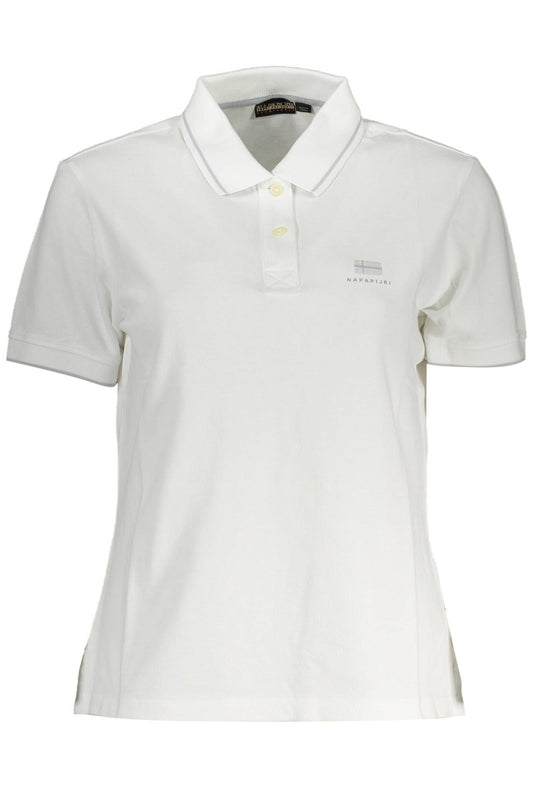 White Cotton Women Polo Shirt