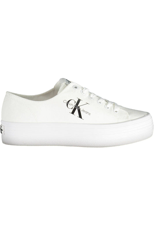 White Cotton Women Sneaker