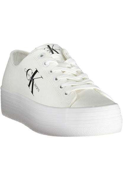 White Cotton Women Sneaker