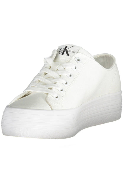 White Cotton Women Sneaker