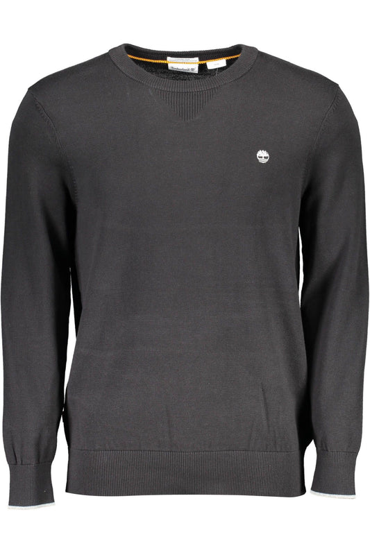 Black Cotton Men Sweater