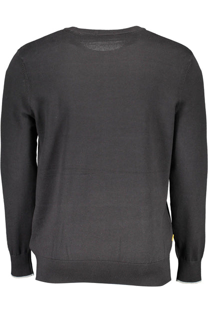 Black Cotton Men Sweater