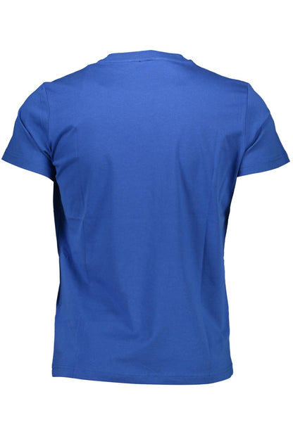 Blue Cotton Men T-Shirt