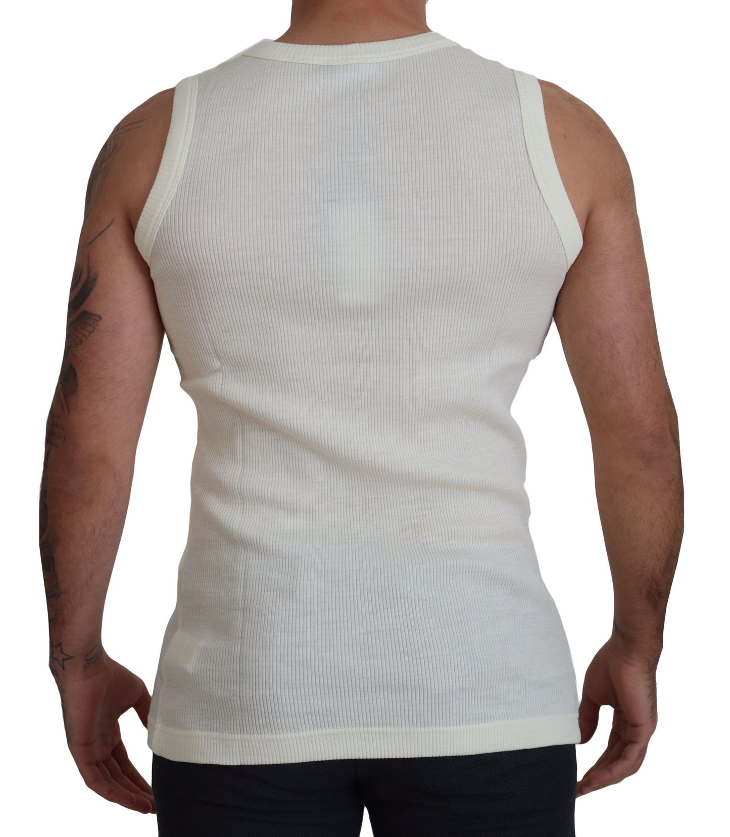 Sleeveless Henley Wool Blend T-Shirt