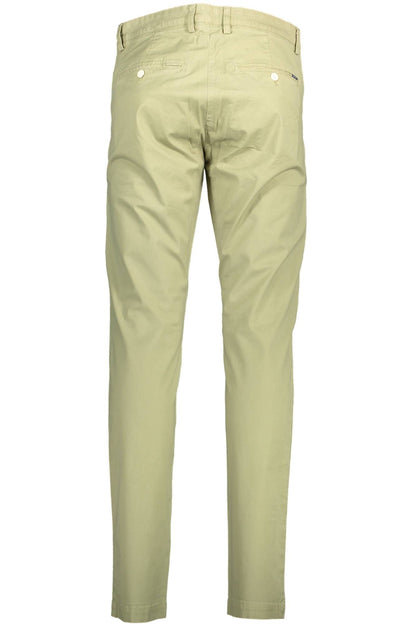 Green Cotton Men Slim Pant