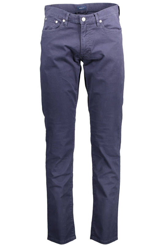 Blue Cotton Men Trouser