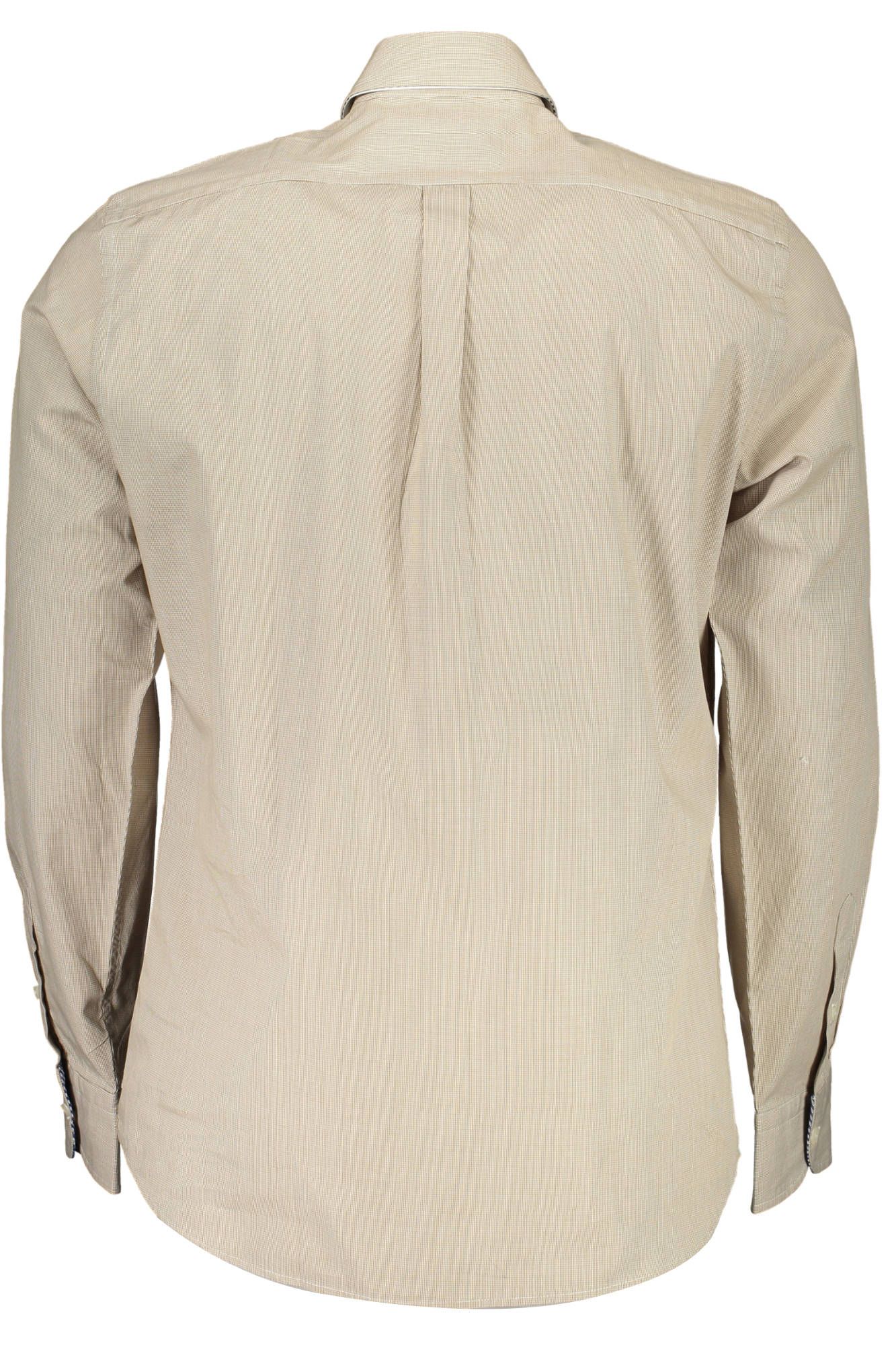 Beige Cotton Men Shirt