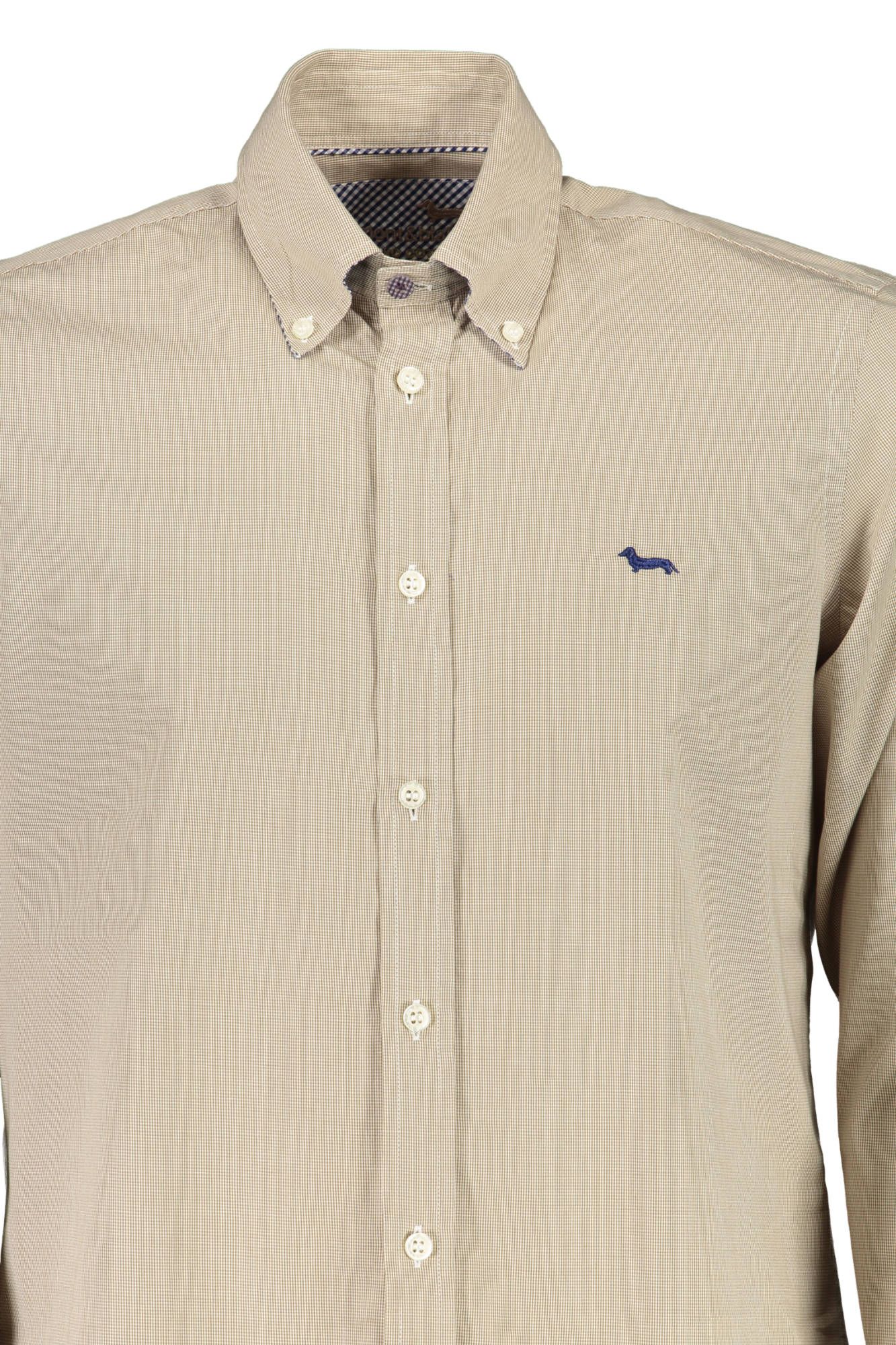 Beige Cotton Men Shirt