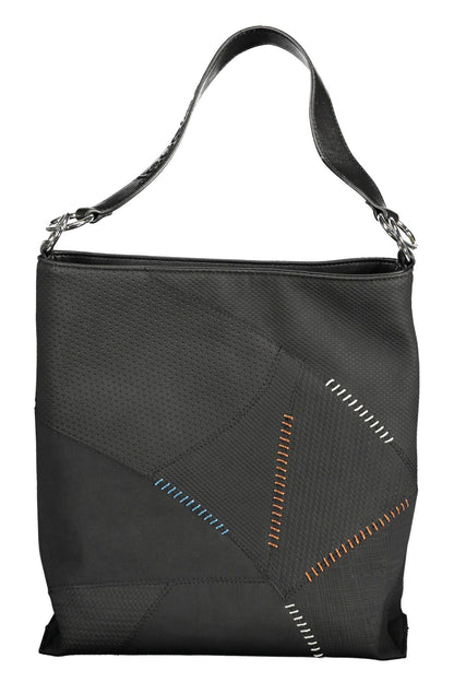 Black Polyethylene Women Handbag