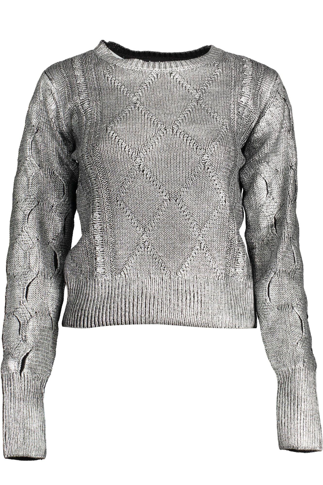 Silver Cotton Women Sweater