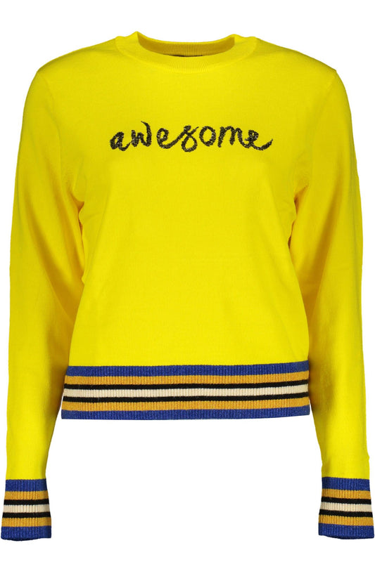 "Yellow Viscose Women Sweater"