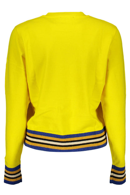 "Yellow Viscose Women Sweater"