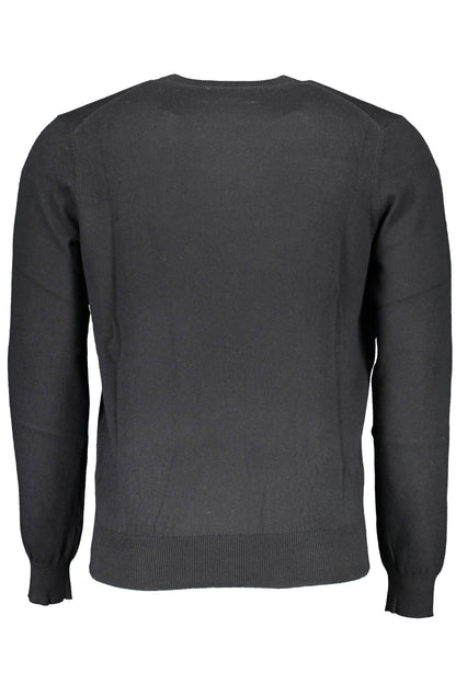 Black Cotton Men Sweater