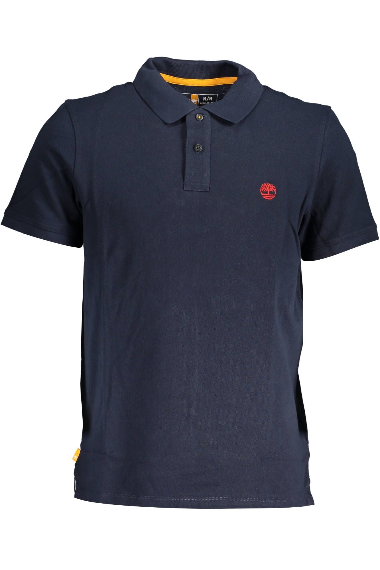 Blue Cotton Men Polo Shirt