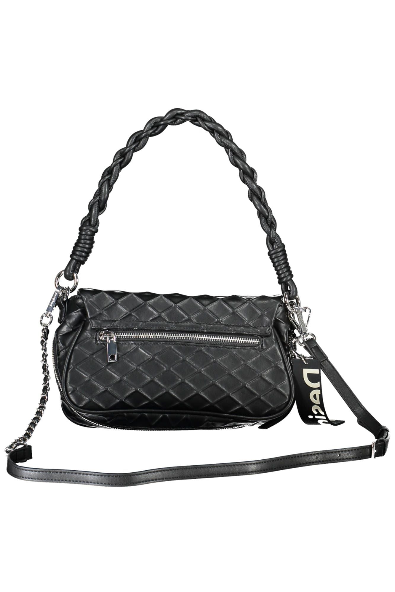 Black Polyethylene Women Handbag